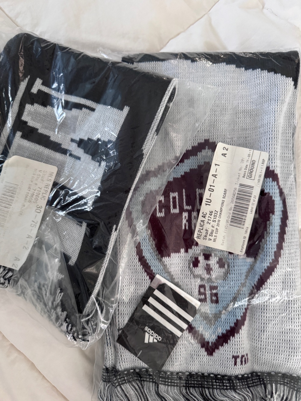 Two MLS scarves. New! Colorado Rapids and MLS Cup (2010)
